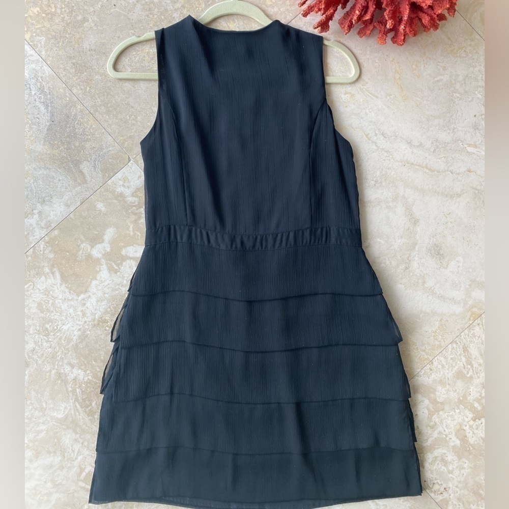 Little Black Dress Sleeveless with buttons and ruffles - size 7 / Medium - Picture 4 of 7